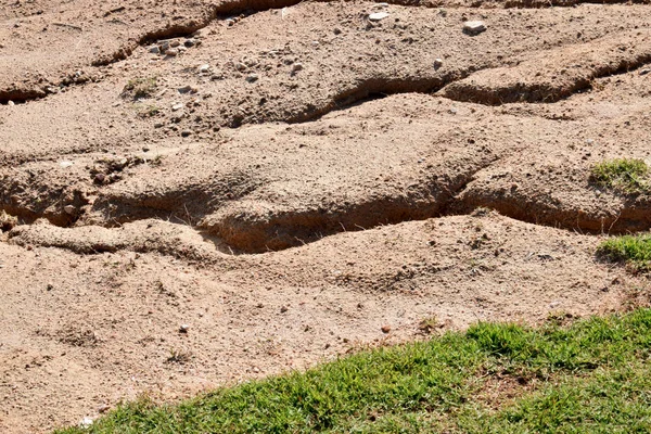 Bodenerosion Hochland Landschaftsberg Mit Rissigem Boden — Stockfoto