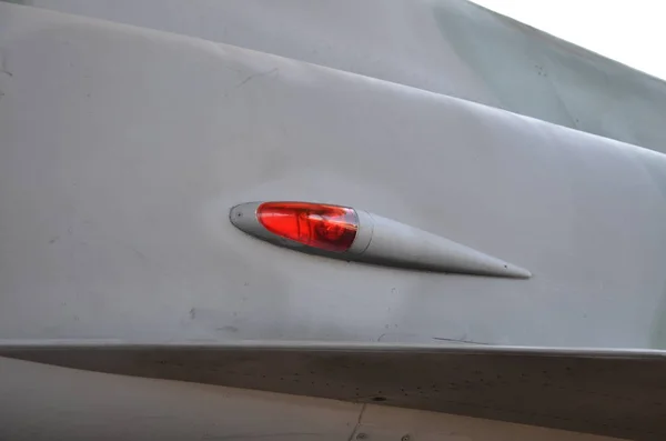 Military jet navigation bulb light. Brazilian signaling military airplane illumination of navigation. — Stockfoto