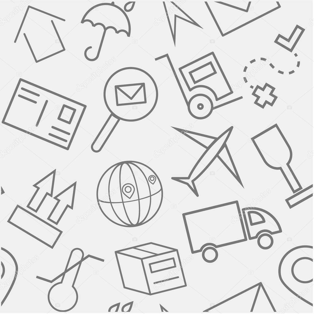Transportation Hand Drawn Sketchy Outline Icon Pattern