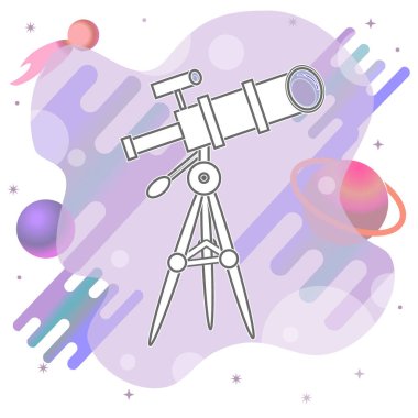 Çizgi Teleskobu simgesi izole edilmiş vektör işareti