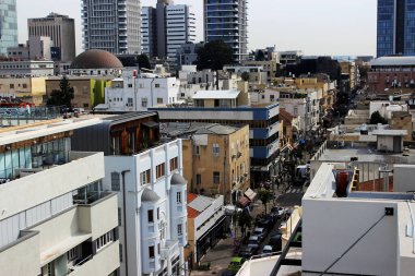 Yukarıdan Tel Aviv Caddesi 'ne, Tel Aviv-Yafo, İsrail 2018