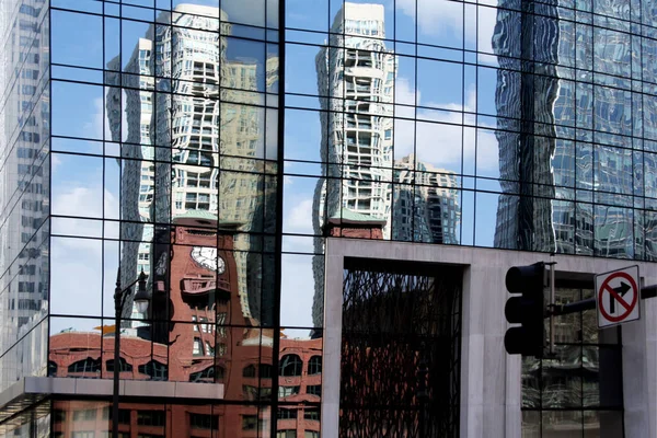 Reflection in the glass houses in Chicago. America