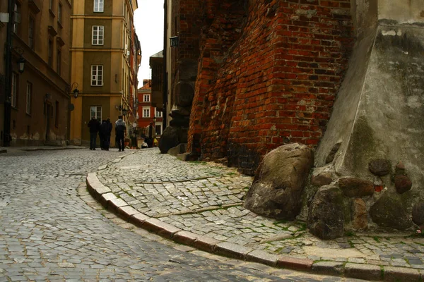 Warsaw Poland May 2014 Old District Warsaw Cobblestone Road Old — Stock Photo, Image