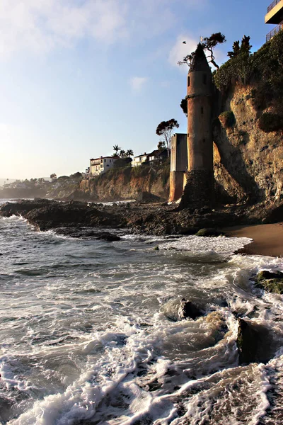 Pirata Torre Este Hito Ciudad California Laguna Beach Situado Justo — Foto de Stock