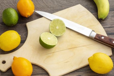 Kireç ve limon ferahlatıcı narenciye arka plan