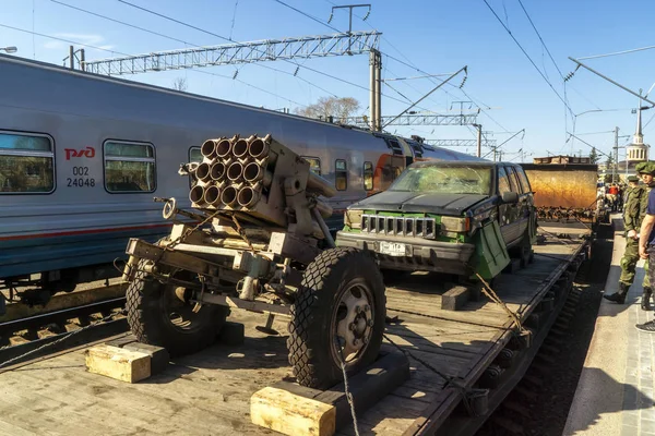 Vehicles Terrorists Demonstrated Russian Citizens Railway Station — Stock Photo, Image