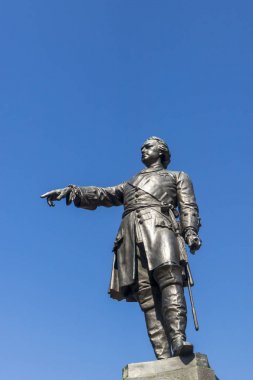 Büyük Peter'ın lüks antik bronz heykeli - Rus İmparatoru