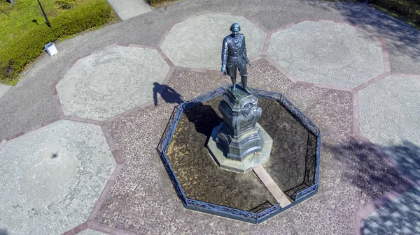 Vista Aérea Antigua Escultura Bronce Pedro Grande Emperador Ruso —  Fotos de Stock