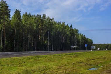 Yaz aylarında ormanlar aracılığıyla Federal karayolu