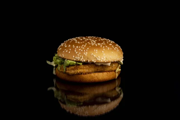 Burger Nasion Sezamu Kurczaka Sosu — Zdjęcie stockowe
