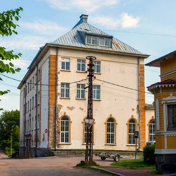 Årgangsarkitektur Fasade Historisk Bygg Offentlig Skole – stockfoto