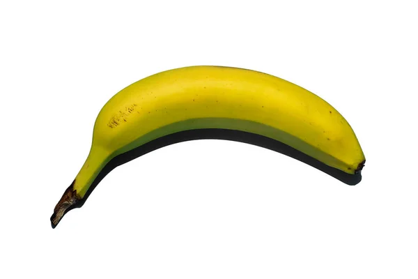 Přírodní Sladké Zralý Žlutý Banán Izolované — Stock fotografie