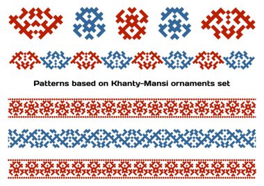 Khanty Mansi motifleri kümesini esas alarak desenleri