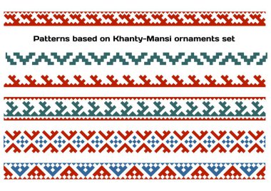 Khanty-Mansi Sibirya halk süslerine dayalı desenler