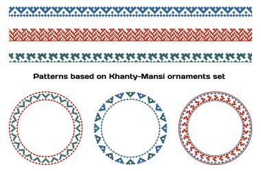 Khanty-Mansi Sibirya halk süslerine dayalı desenler