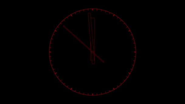 Animated clock. Last 10 seconds to 12 oclock. — Stock Video