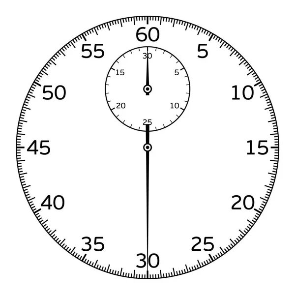 秒表表盘和秒表指针在白色背景 矢量剪贴画 — 图库矢量图片