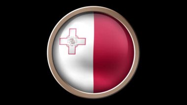 Siyah izole Malta bayrak düğmesini