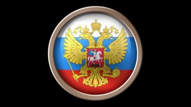 Siyah izole Rus bayrağı düğmesi