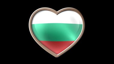 Bulgaristan bayrağı kalp siyah luma mat üzerinde izole. Vatanseverlik