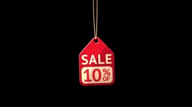 İndirim etiketi -10 animasyon yüzdesi. Luma mat içerir