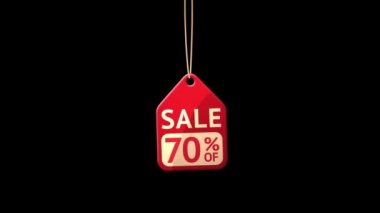 İndirim etiketi-70 animasyonlu yüzdesi. Luma mat içerir