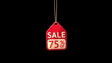 İndirim etiketi-75 animasyonlu yüzdesi. Luma mat içerir