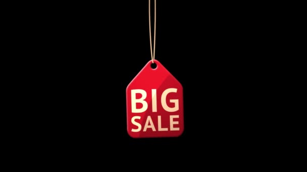 Animated Discount Tag Big Sale. Contains luma matte — Stock Video