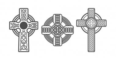 Üç Kelt Haçı. Vektör Dövme veya Sanat