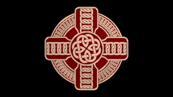 Croix d'or celtique animée. Boucle sans couture — Video