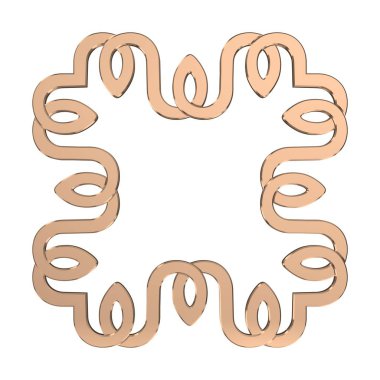 Altın Kelt Düğüm beyaz arka plan izole. Din sembolü. İrlanda düğümü. 3d render