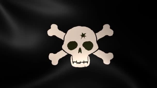Jolly Roger Pirate Ship flag. Płynne pętanie — Wideo stockowe