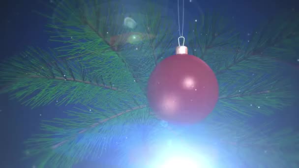 Juguete de Año Nuevo en un árbol de Navidad — Vídeo de stock