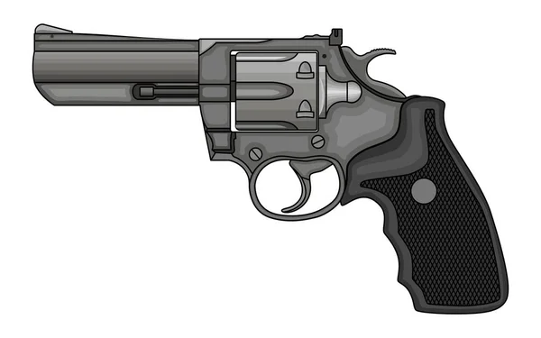 Revolver pistol på vit bakgrund. Vintage Colt revolver ritning — Stock vektor