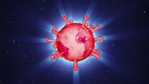 Coronavirus befällt unseren Planeten Erde. 3D-Renderanimation. Abstrakter Hintergrund. Nahtloses Looping — Stockvideo