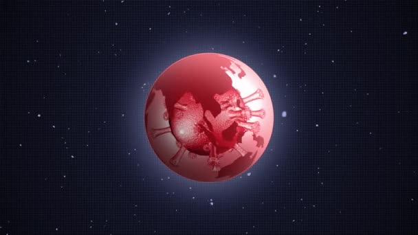 Coronavirus invades our planet Earth. 3d render animation. Abstract background. Seamless looping — Stock Video