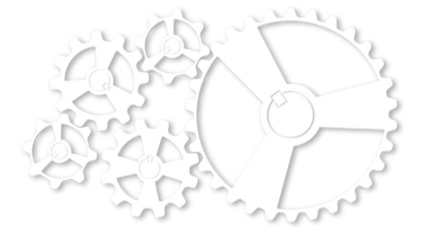 Mechanismus rotujícího kola. Abstraktní ozubená kola Animované pozadí — Stock video