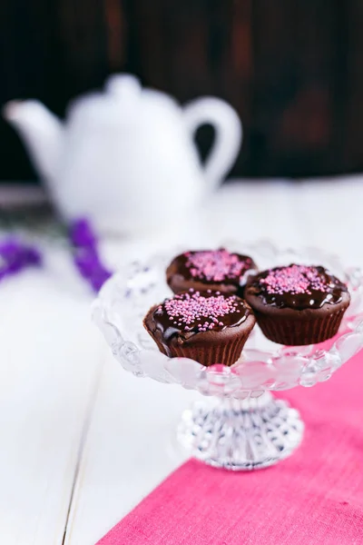 Cupcake Coklat Segar Buatan Sendiri — Stok Foto