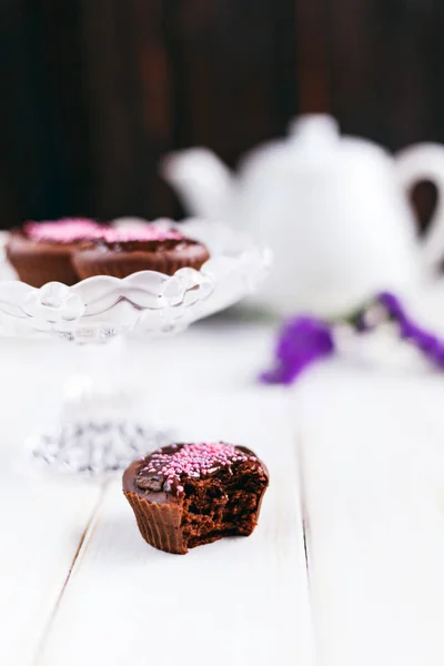 Cupcakes Chocolate Fresco Caseiro — Fotografia de Stock