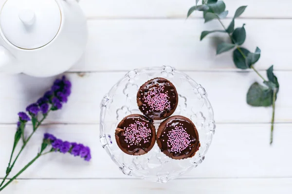 Cupcake Coklat Segar Buatan Sendiri — Stok Foto