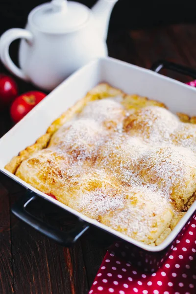 Hausgemachter Apfelkuchen Form — Stockfoto