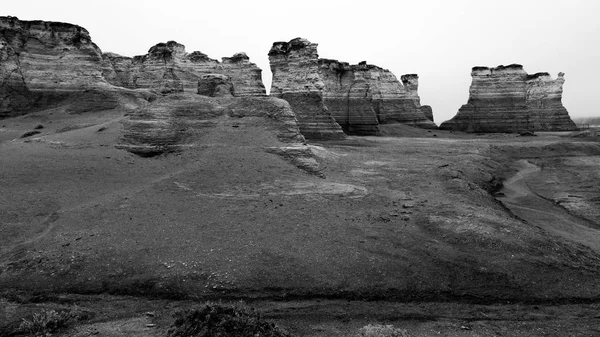 Anıt Kayalar Ulusal Reconized Tebeşir Oluşumu Kansas Sekiz Harikasından Dünya — Stok fotoğraf