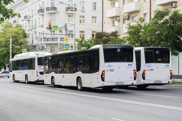 Rostov Sur Don Russie Juin 2018 Grand Bus Blanc Ville — Photo