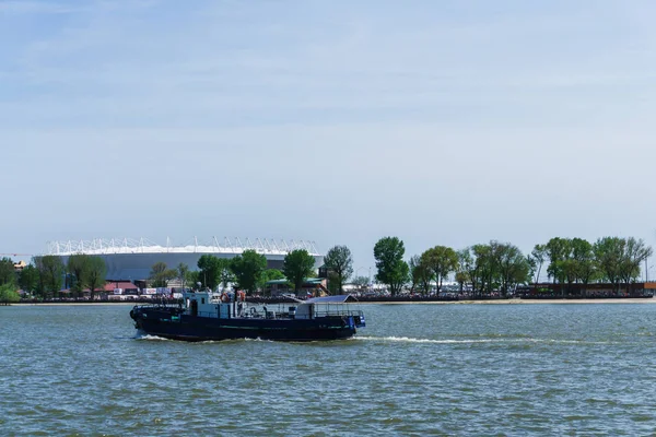 Rostov Don Russia May 2018 Small Blue Boat Internal Combustion — Stock Photo, Image