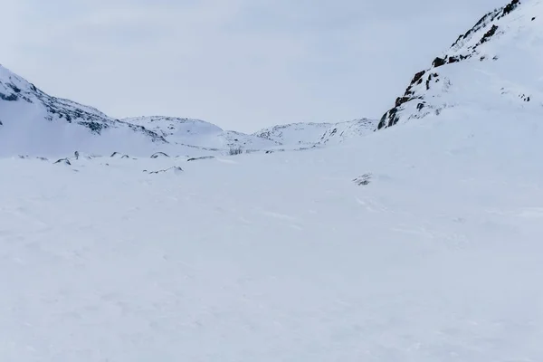 Infindável Tundra Neve Colinas Norte Rússia Além Círculo Ártico Dia — Fotografia de Stock