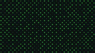 Siyah arkaplandaki yeşil oktagram yıldızları rastgele boyutlarını değiştiriyorlar