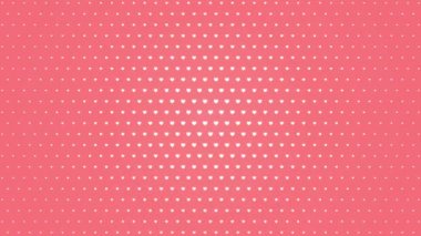 Pembe arka plandaki beyaz kalpler merkezden çarpıyor.
