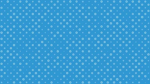 White circles on blue background are changed size with top view motion — Stock Video