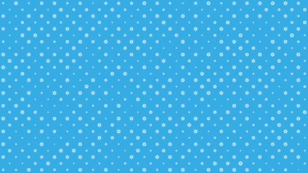 Білі восьмигранні зірки на синьому фоні випадково змінюють розмір — стокове відео