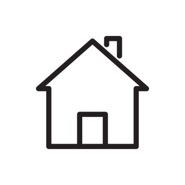 Ev simgesini, binalar simge. Anahat kalın, kalın çizgi stili, 4px vuruş yuvarlak kenarları